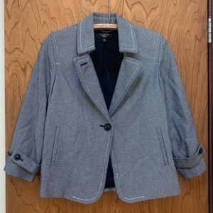 Talbots NEW 10P Women’s Blazer Jacket Black & White 10 Petite